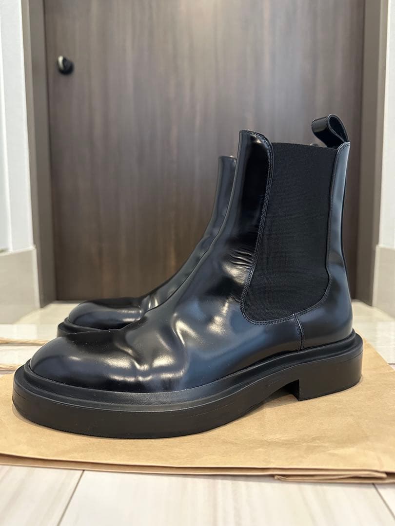 ！Noël！Jil Sander レザーアンクルブーツ ブラック