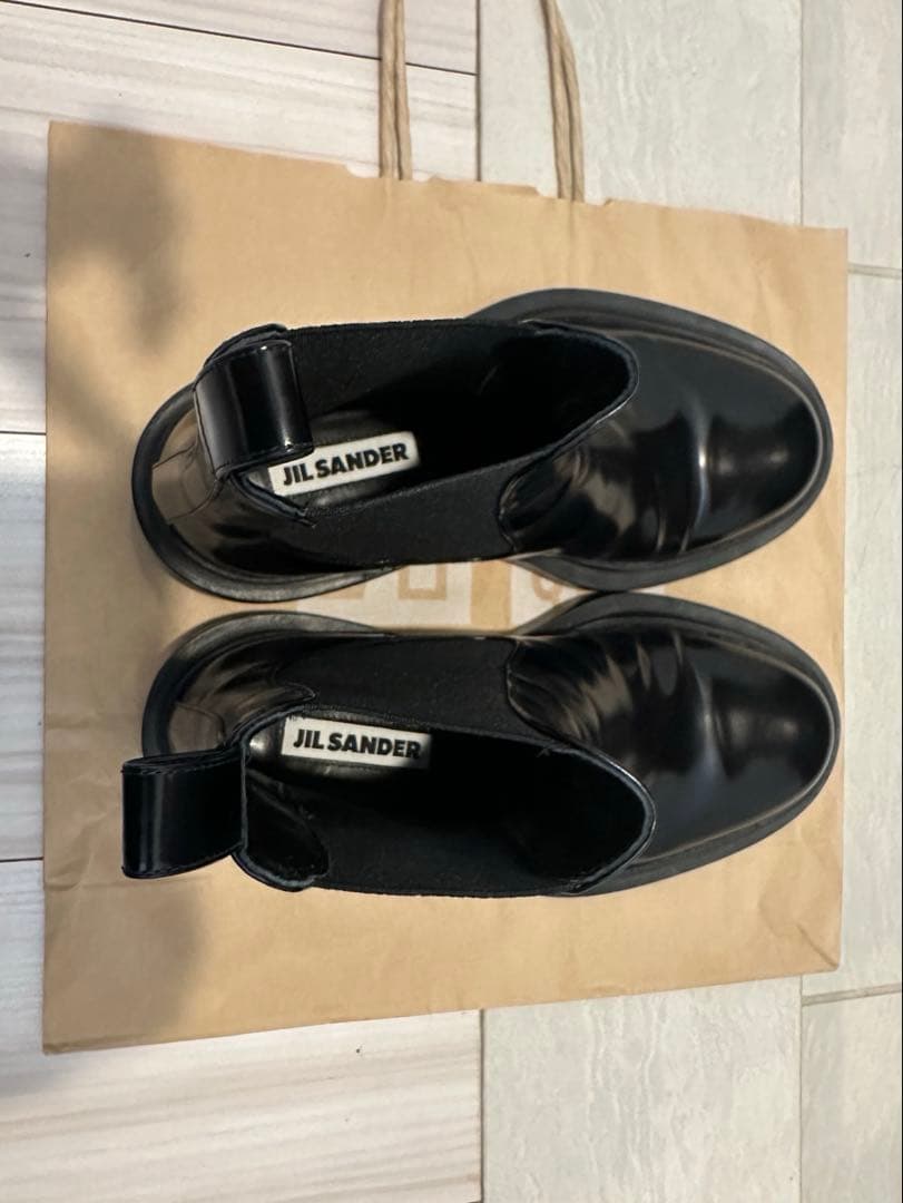 ！Noël！Jil Sander レザーアンクルブーツ ブラック