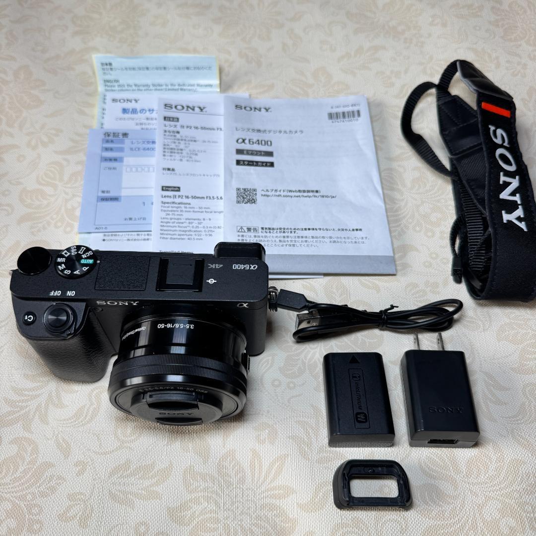 送料無料！中古品Sony α6400 ミラーレスカメラ E PZ 16-50mm