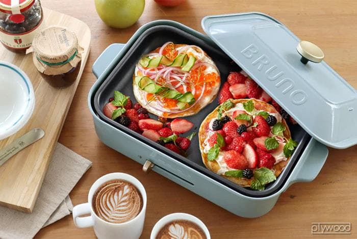 BRUNO ブルーノ ホットプレート 平面プレート付 BOE119 ブルーグレー