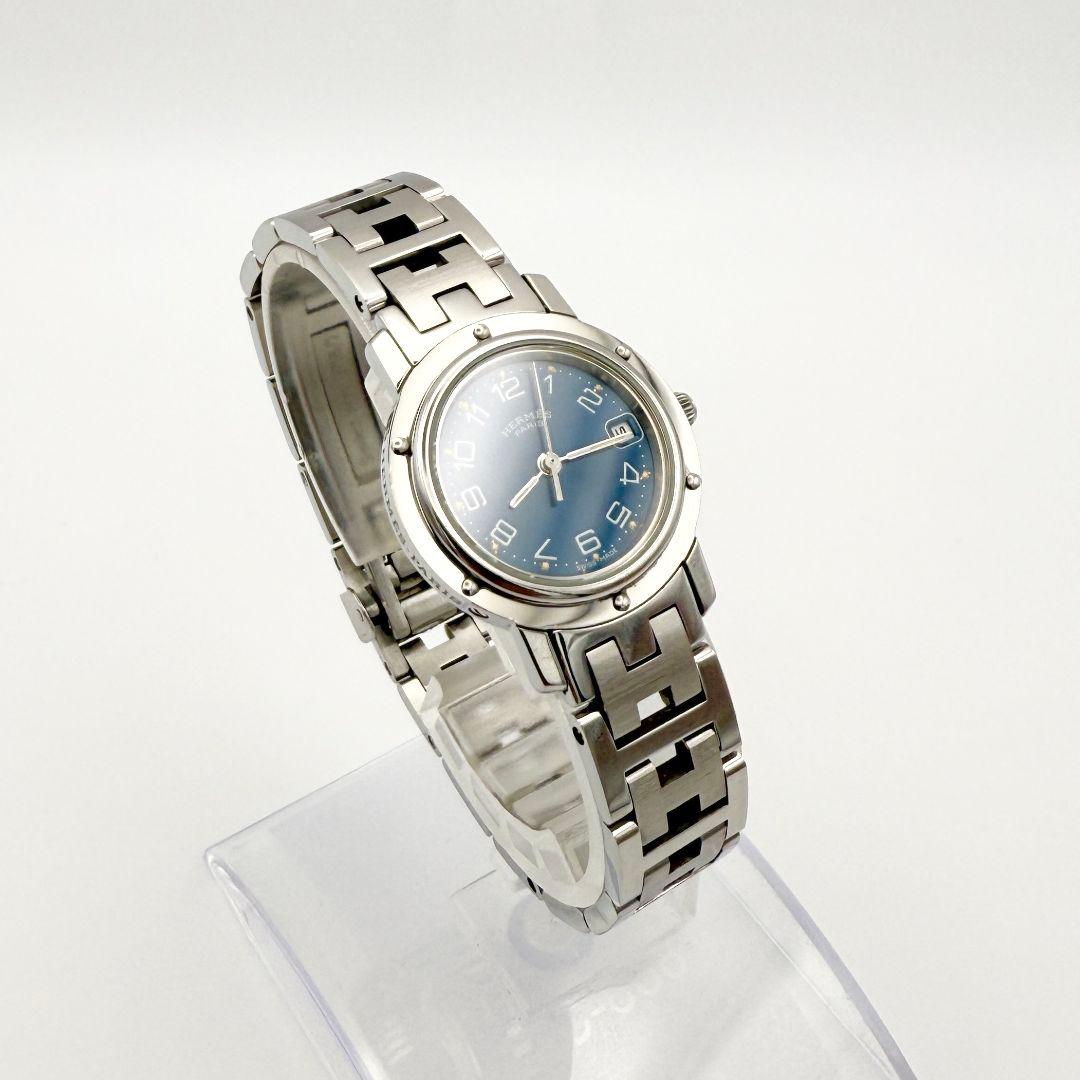 224☆美品☆ HERMES エルメス CL4.210 腕時計 黒