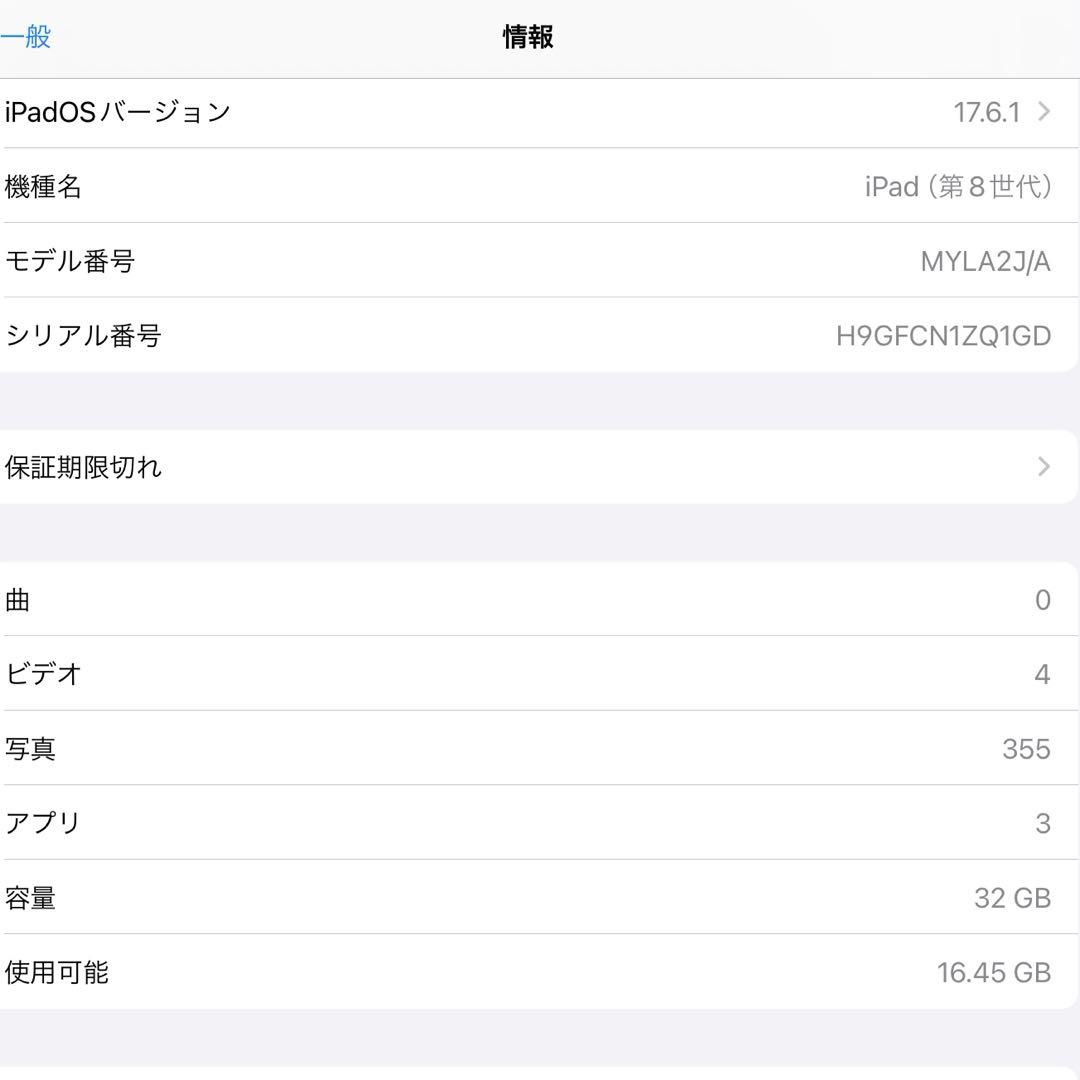 Apple iPad 無印 第8世代 32GBジャンク扱い