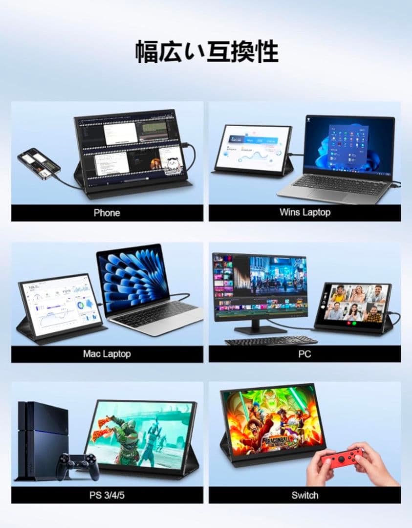 モバイルモニター 10.5インチ 小型 FHD1280P 100%sRGB広色域