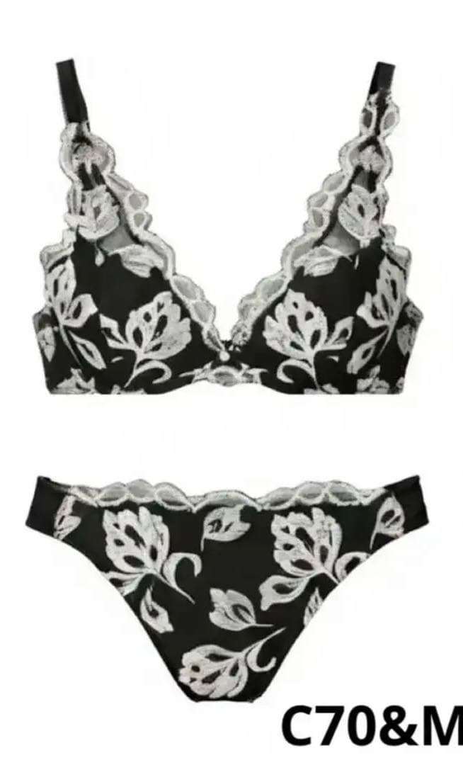 下着・アンダーウェア ROSIER Magnolia Tulle Lace Bra Set C70 M