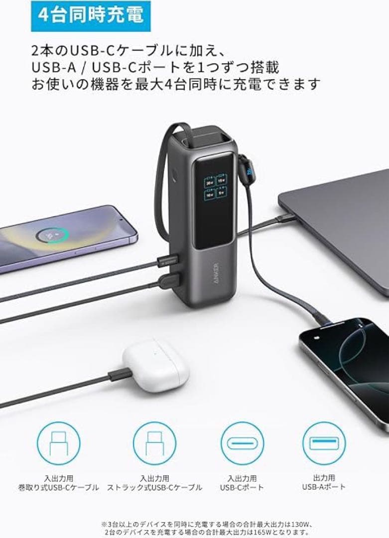 新品未開封 Anker Power Bank 165W出力 25000mAh