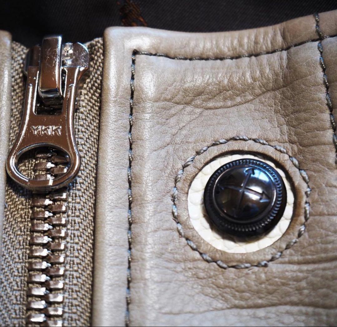 GRANT レザーフーディジャケットパーカー 牛革