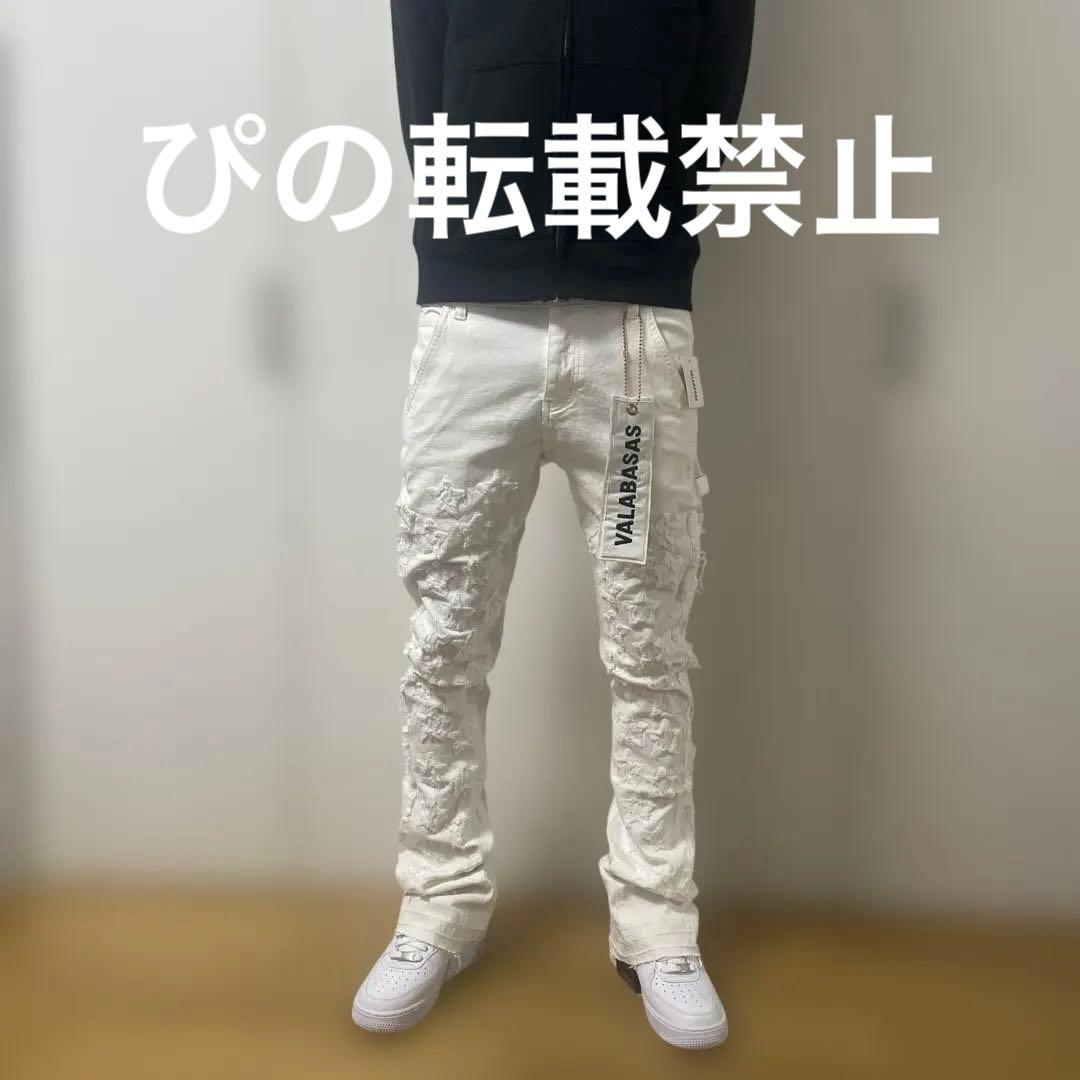 【新品未使用】VALABASAS バラバサス ホワイトスターフレアデニム 30