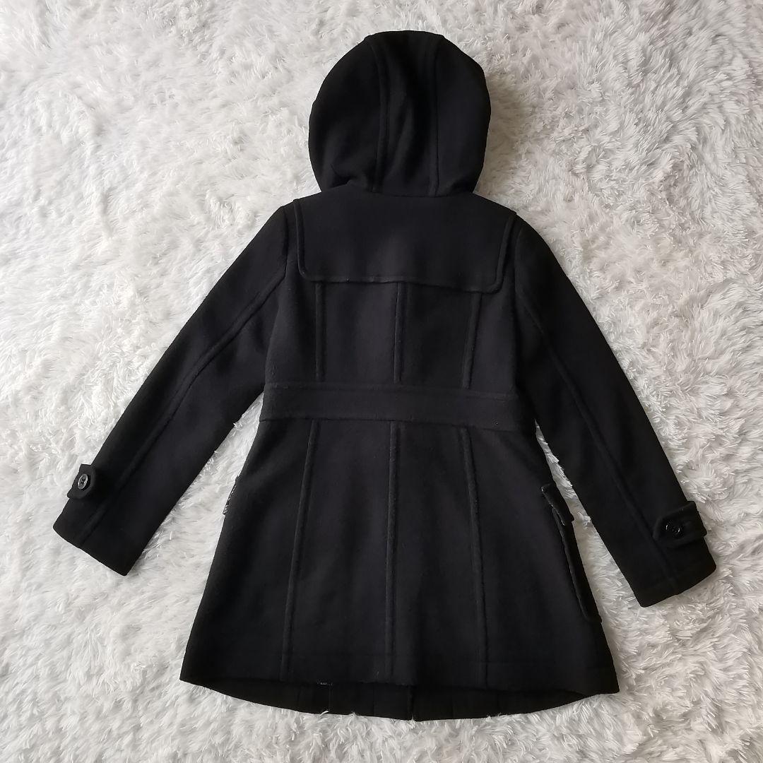 バーバリー ブルーレーベル ダッフルコート ホース 刻印 ロゴ チェック 黒 L