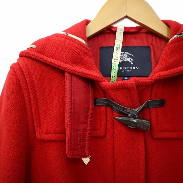 バーバリー ロンドン ヘリンボーン ウール ダッフルコート トグルボタン