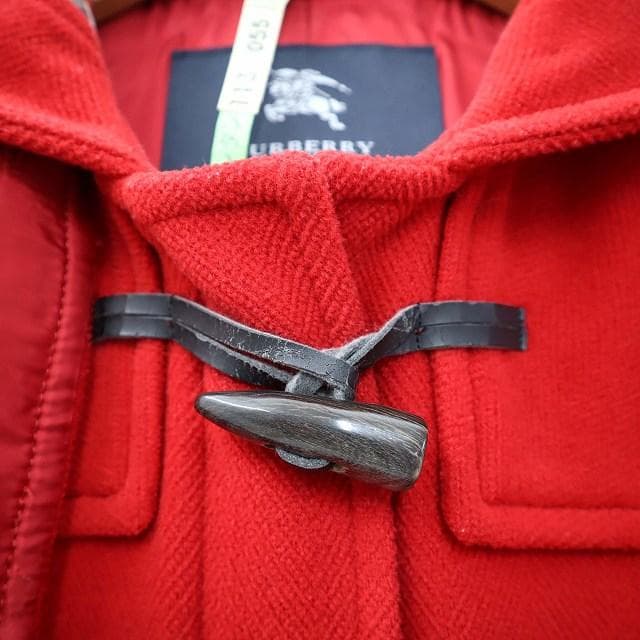 バーバリー ロンドン ヘリンボーン ウール ダッフルコート トグルボタン