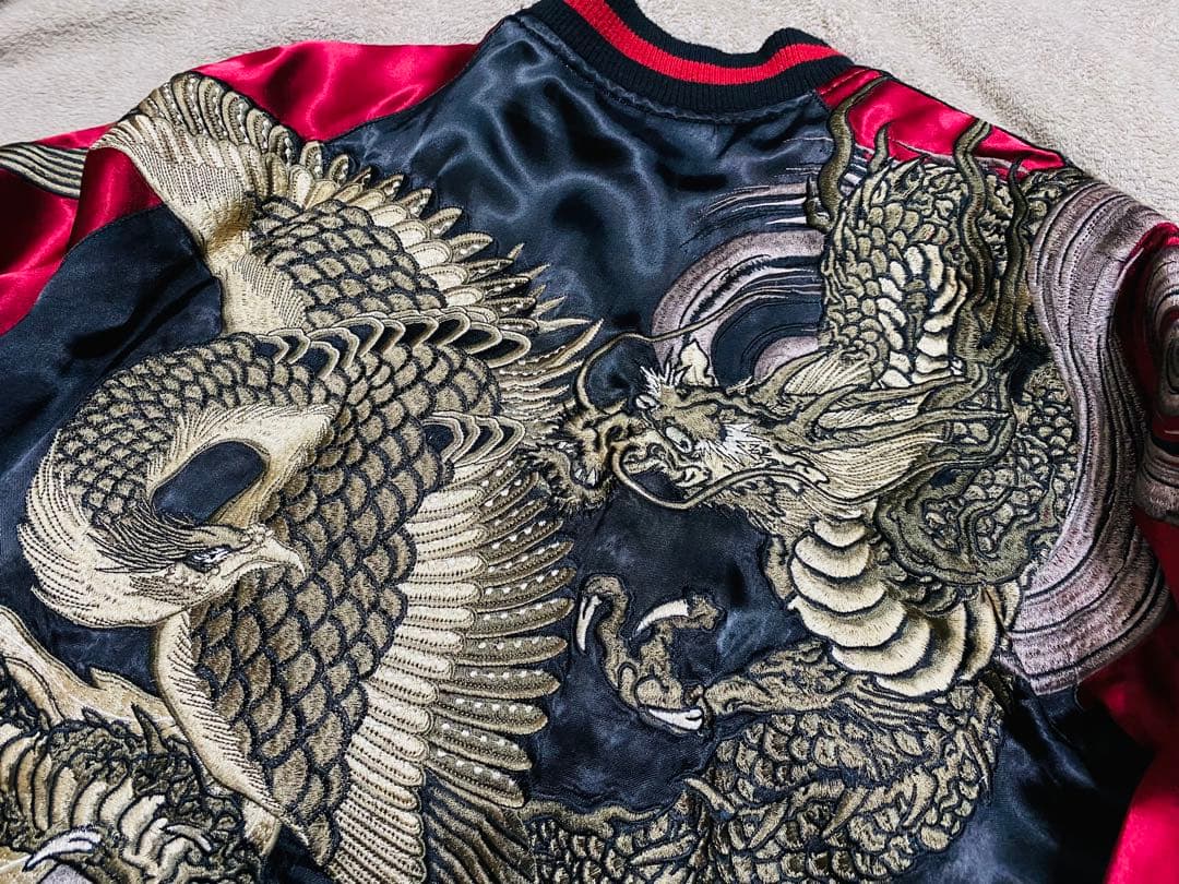 美品 japanese SCRIPT 龍２面用 日本限定スカジャン unisex