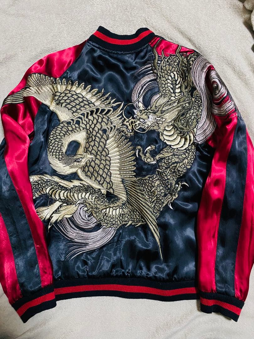 美品 japanese SCRIPT 龍２面用 日本限定スカジャン unisex