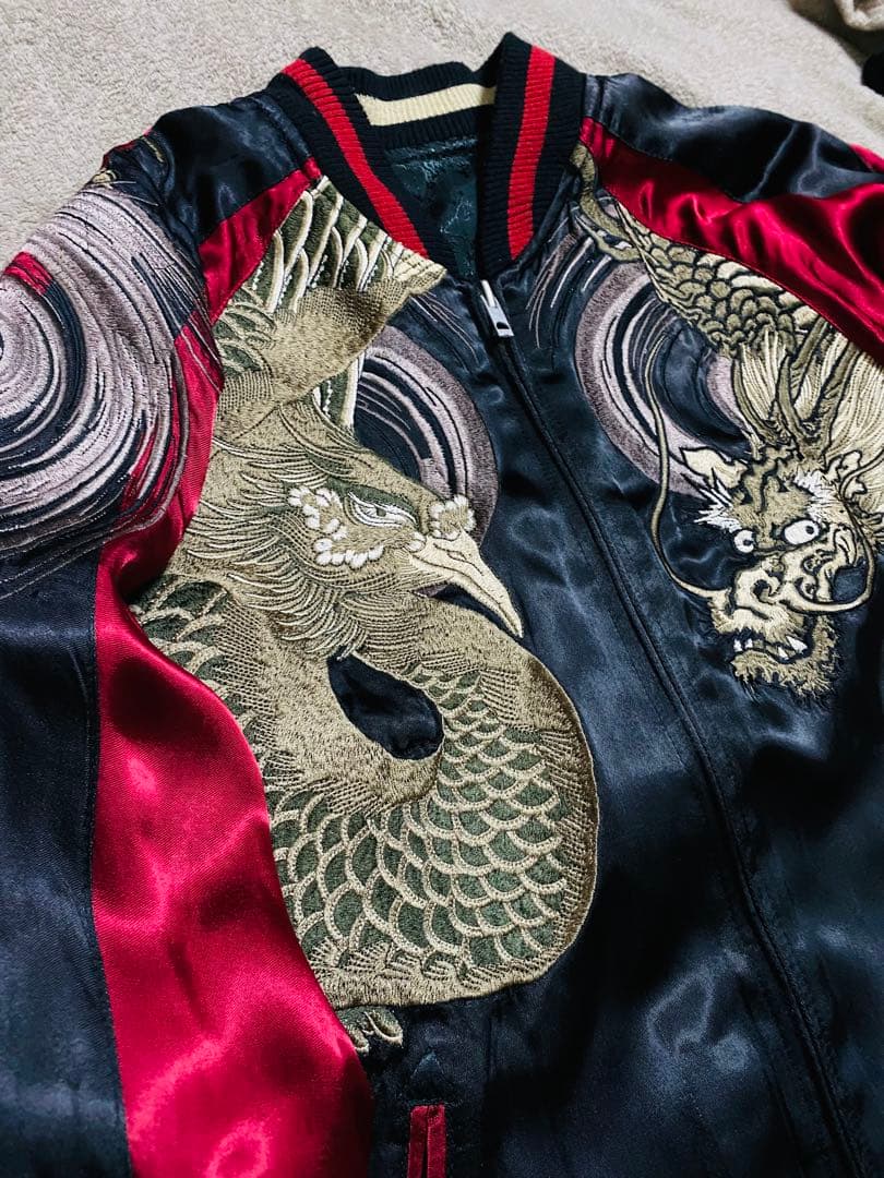 美品 japanese SCRIPT 龍２面用 日本限定スカジャン unisex