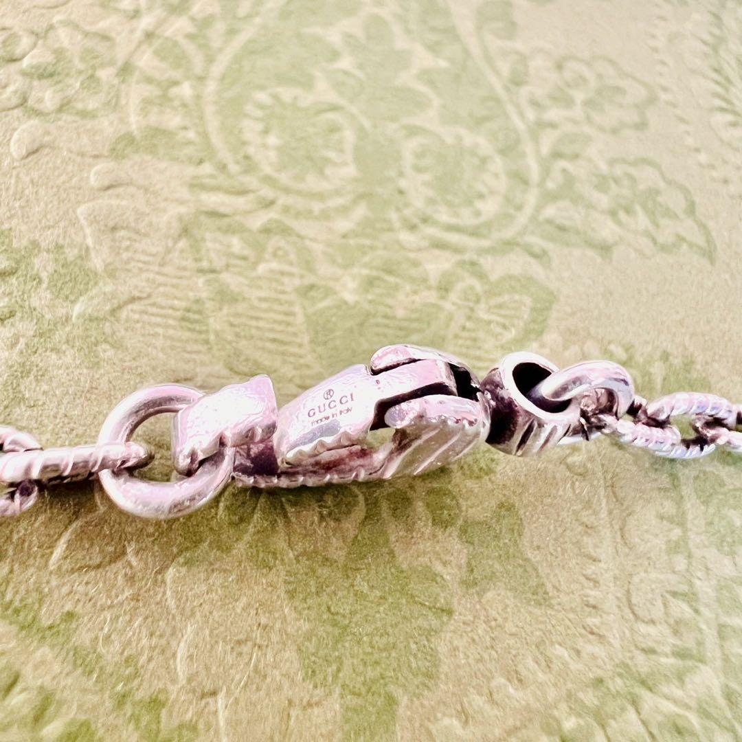 グッチ　ネックレス　インターロッキング　アラベスク　燻　GGロゴ　⚠️フック欠損品