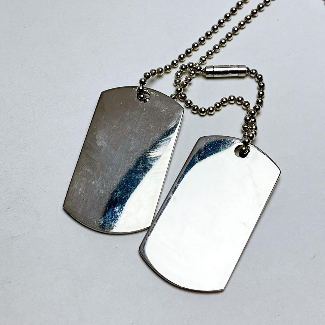 グッチ　ダブル　ドッグタグ　ネックレス　925 ロング　ボールチェーン