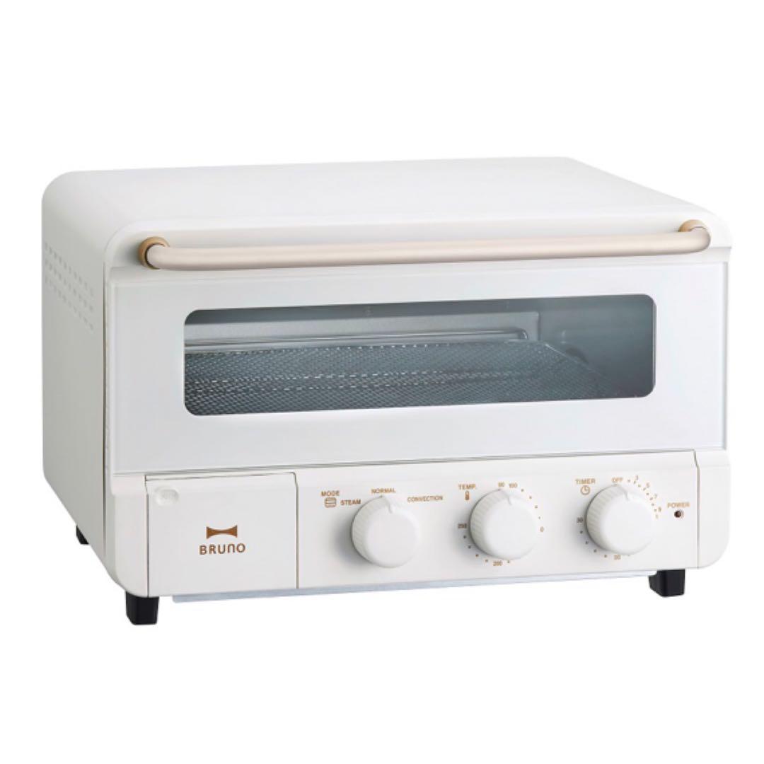 【新品未開封】スチーム&ベイクトースター［BRUNO］ホワイト 食パン