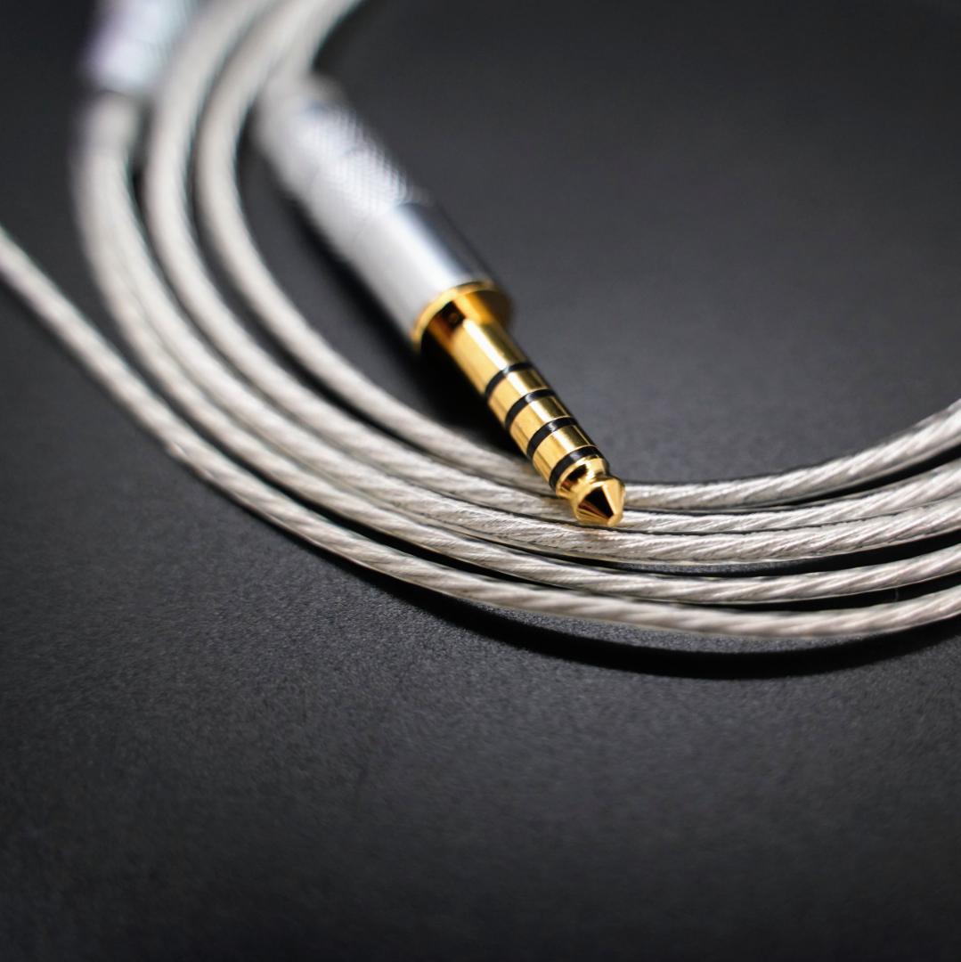 特別価格 超冷凍製単結晶銅銀メッキ最高スペックケーブルIE900用/4.4mm