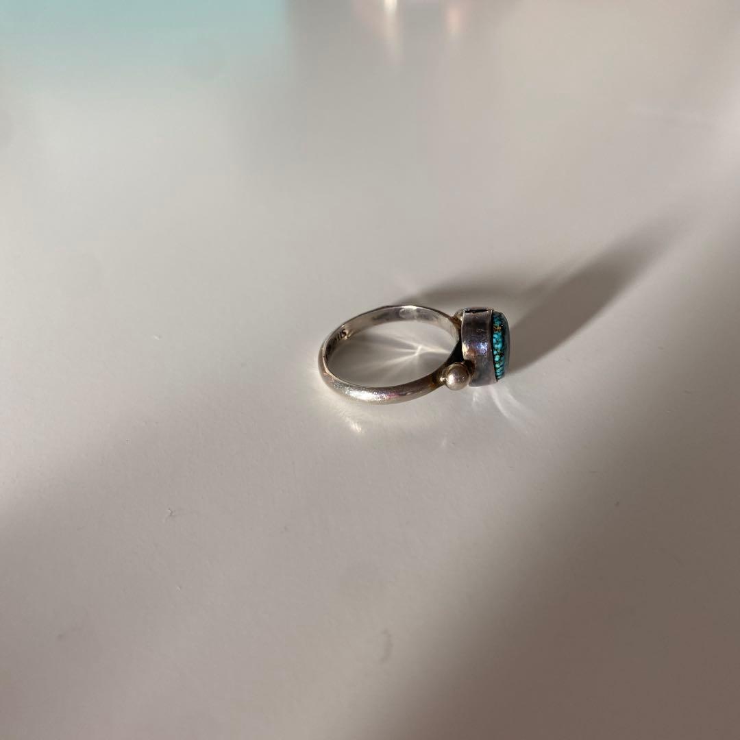 インディアンジュエリーRT作★スターリングシルバー製ターコイズ リング★13号