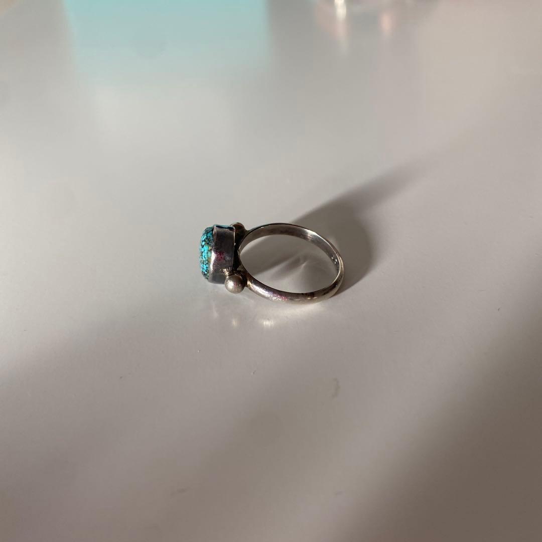 インディアンジュエリーRT作★スターリングシルバー製ターコイズ リング★13号