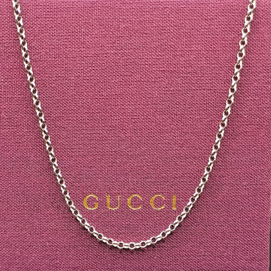 GUCCI あずきチェーン ガンメタ 50cm SILVER925