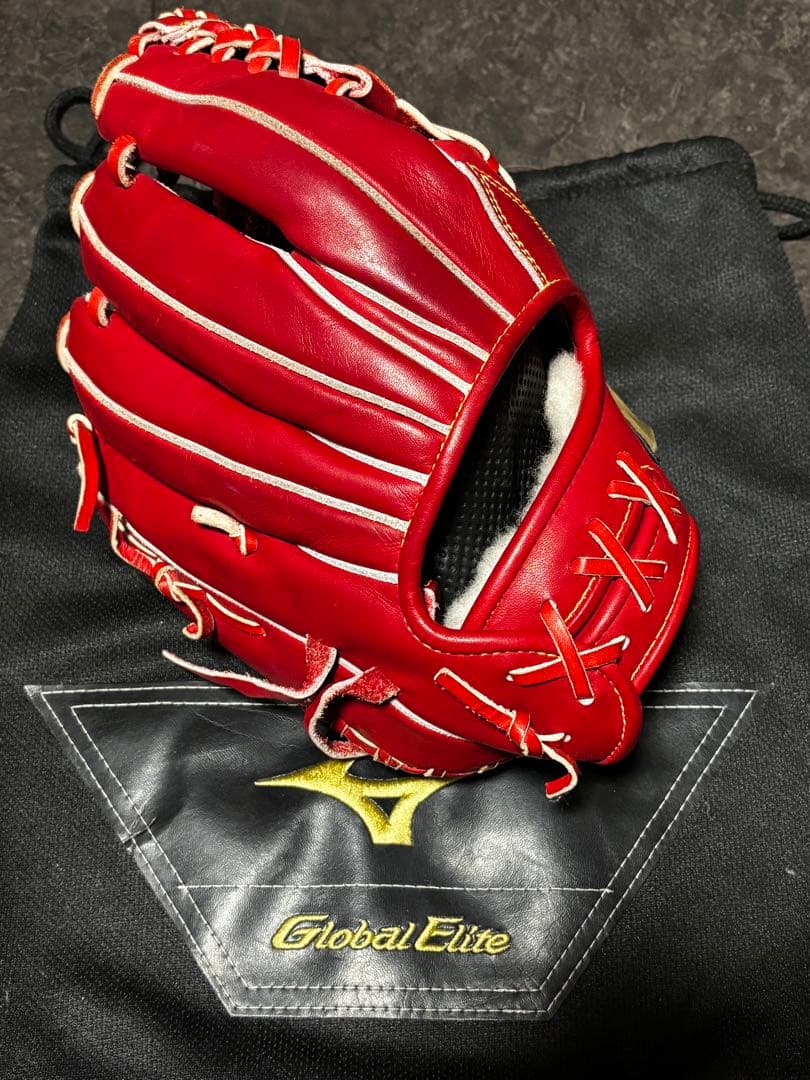 Mizuno Global Elite 硬式グローブ レッド