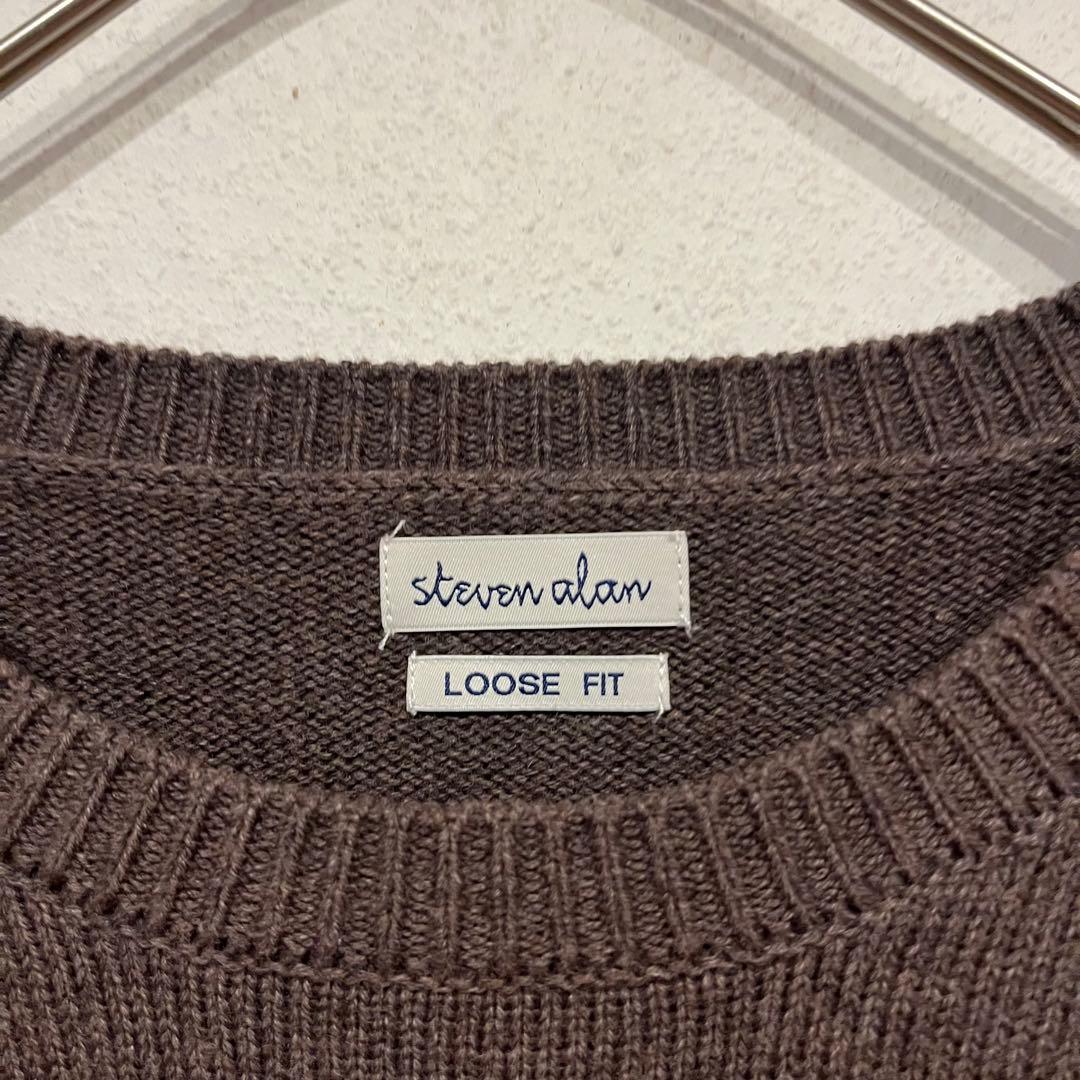 【美品】steven alan コットンカシミヤクルーネックニット-LOOSE