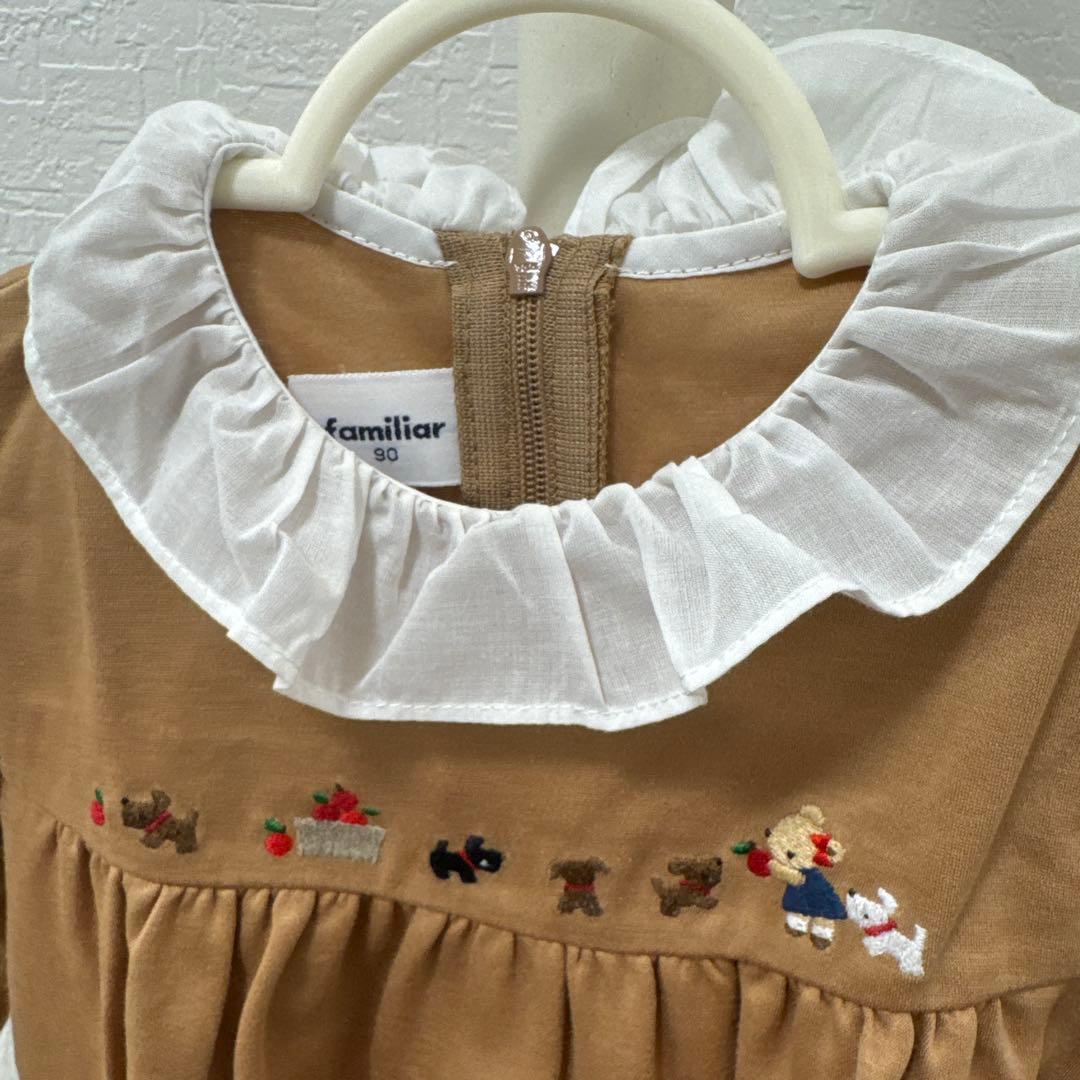 【美品】familiar ワンピース 90