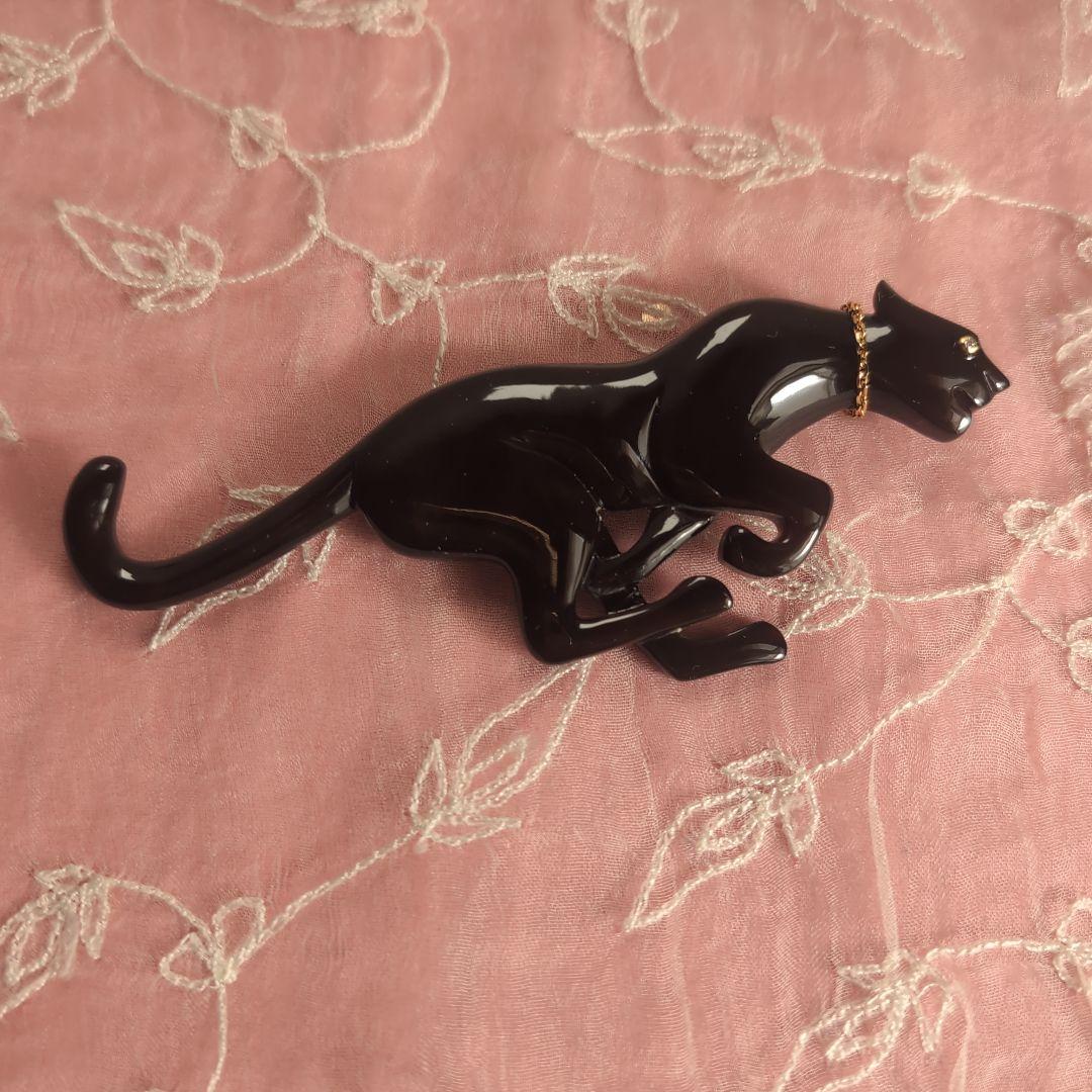 ★お値下げ★本鼈甲ピューマモチーフブローチ