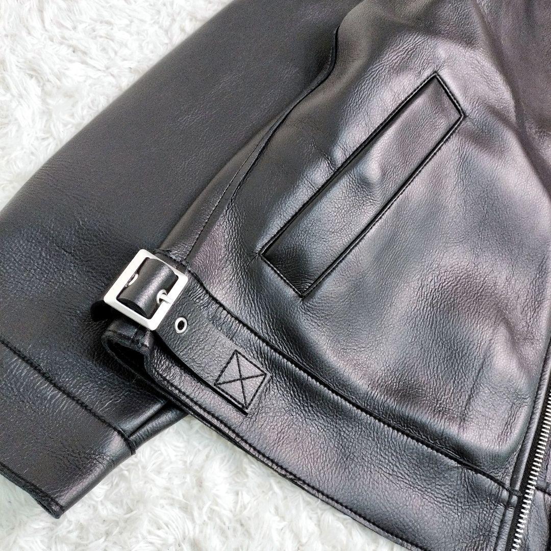 ZARA　ザラ　レザージャケット　大きいサイズ　ジップ　ライダース　短丈