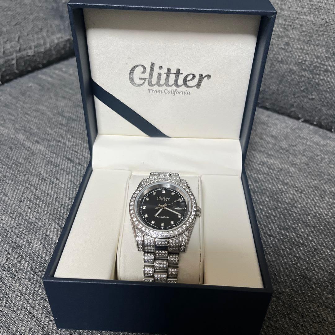 Glitter シルバー 腕時計