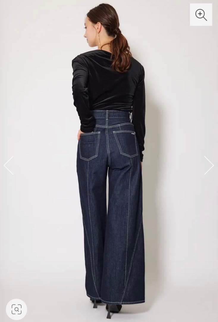 新品タグ付き rienda フロントボタンデザインハイウエストデニムパンツ M