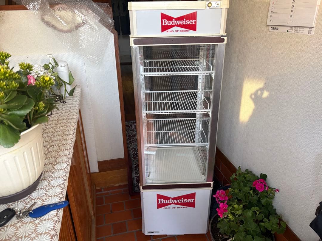 ■希少■Sanyo ショーケース 冷蔵庫　バドワイザー 什器アメリカンビンテージ