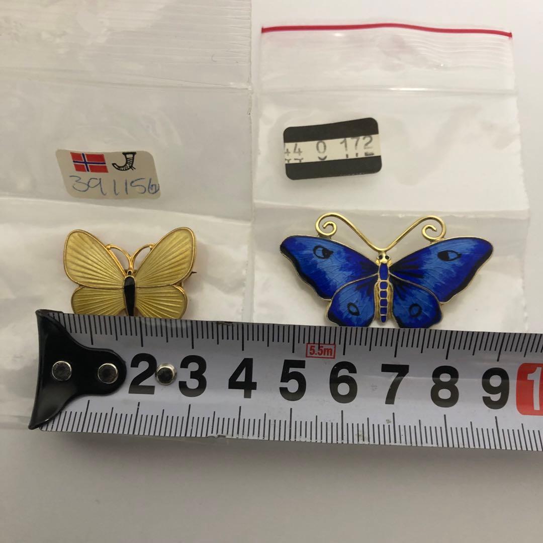 ノルウェー　ブローチ　蝶　2個セット　蝶々