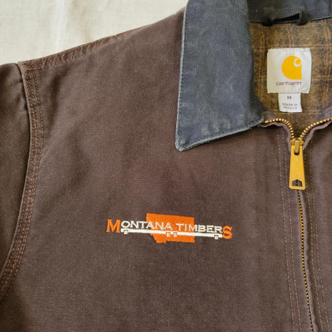 カーハート デトロイトジャケット ダークブラウン J97 DKB 企業ロゴ 刺繍