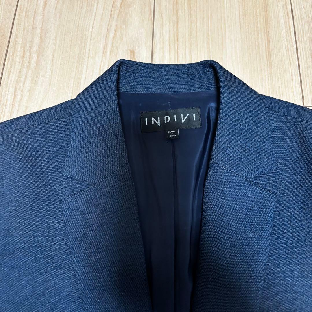 【日本製/洗える/UVケア】ウールライクテーラードジャケット&パンツINDIVI