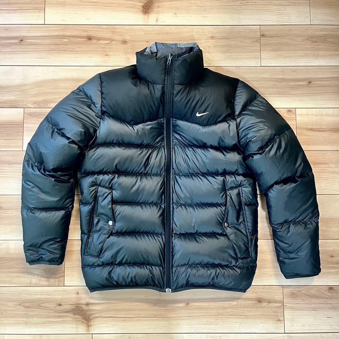 希少 ナイキ NIKE リバーシブル ダウンジャケット L 黒 ヌプシ 肉厚