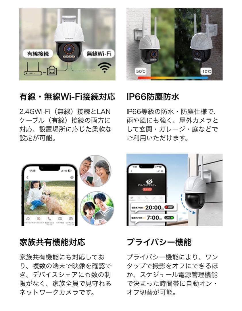 【新品】SKYWORTH 4K 800万画素 防犯カメラ LC2315 超暗視