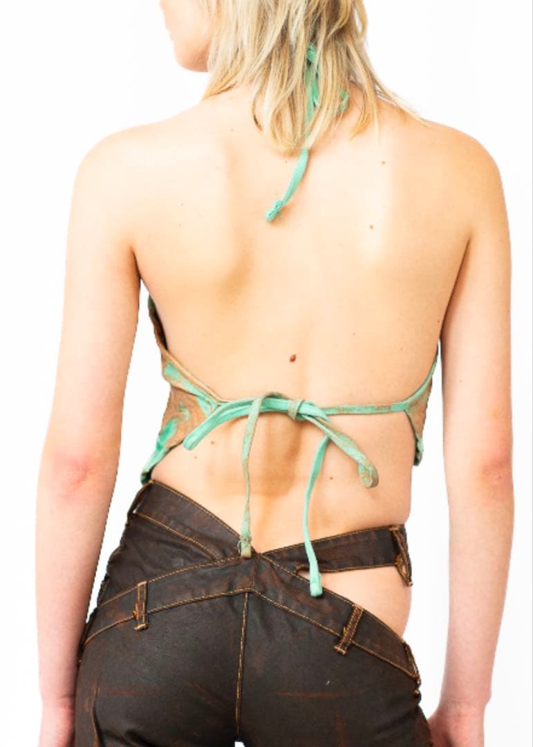 MASHA POPOVA のホルターネック デニム トップス