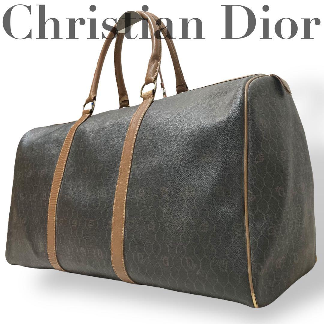 【良品】クリスチャンディオール　ボストンバッグ　　トロッター　ハニカム柄　PVC