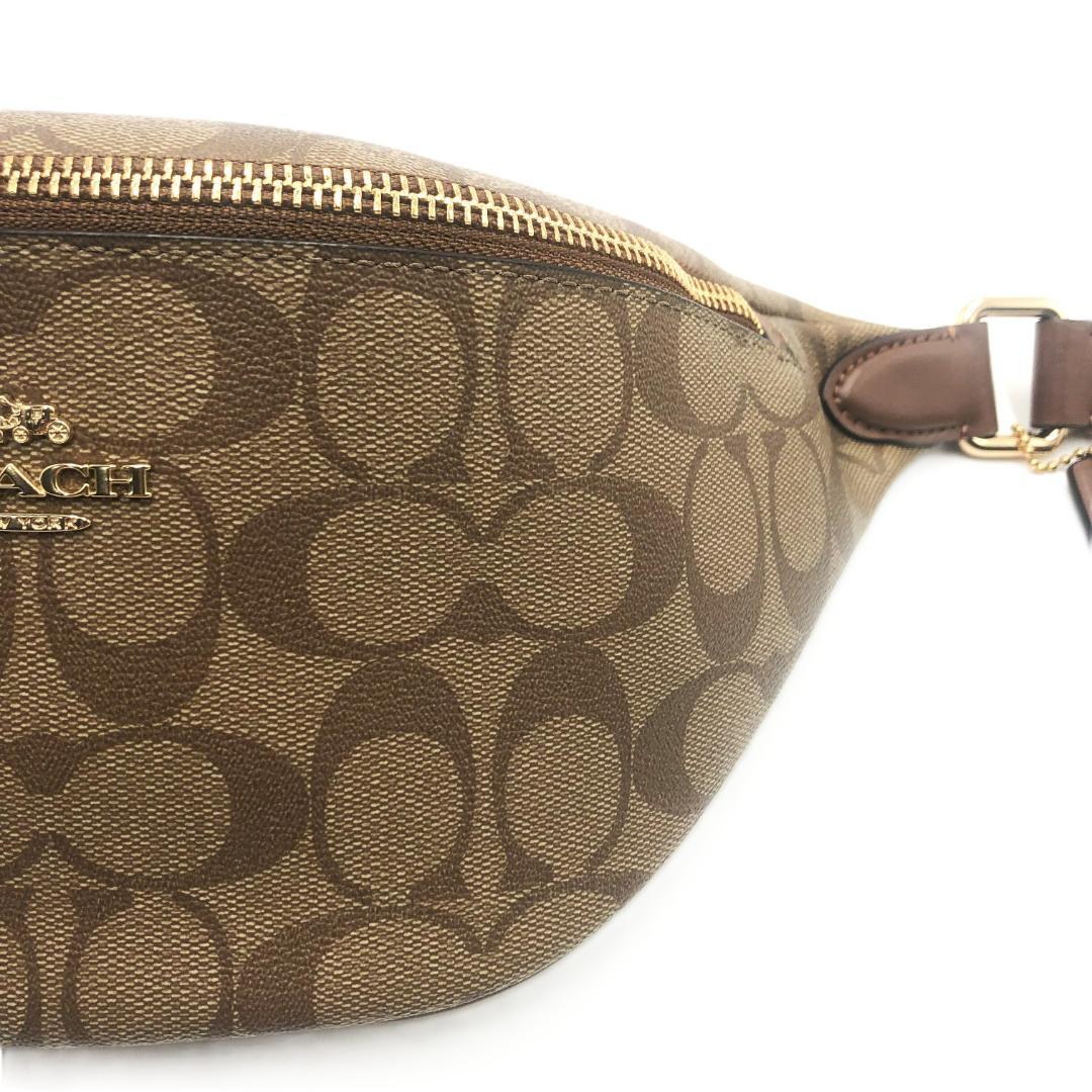 【未使用】COACH　ブラウン　レザー　PVC　ボディバッグ　ウエストポーチ