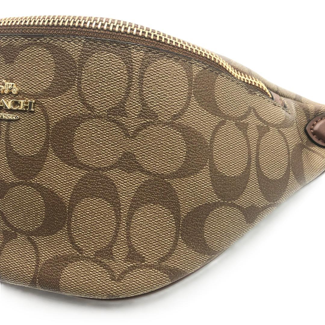 【未使用】COACH　ブラウン　レザー　PVC　ボディバッグ　ウエストポーチ