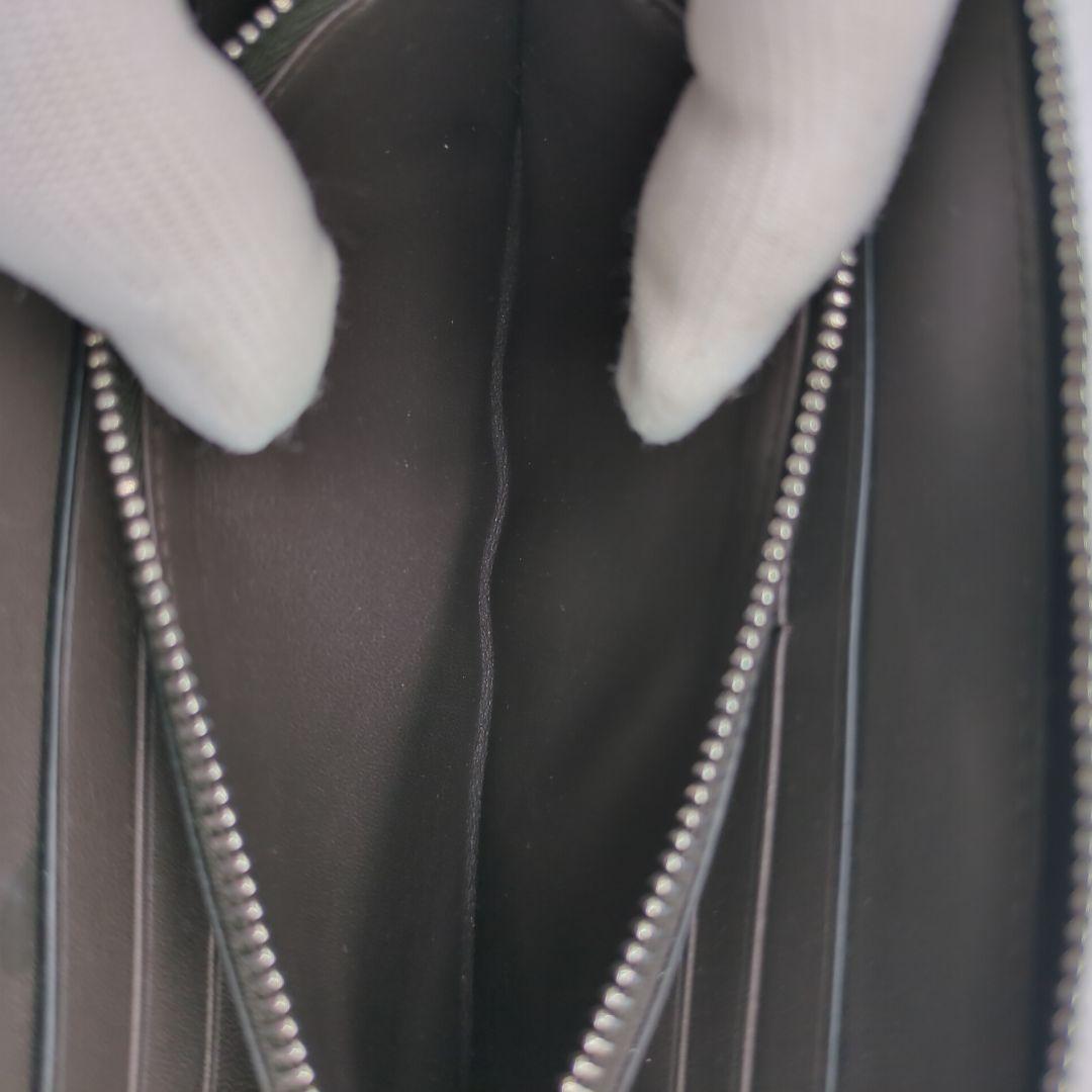 【未使用級】ロエベ レザー 長財布 ラウンドファスナー アナグラム 黒 シボ皮