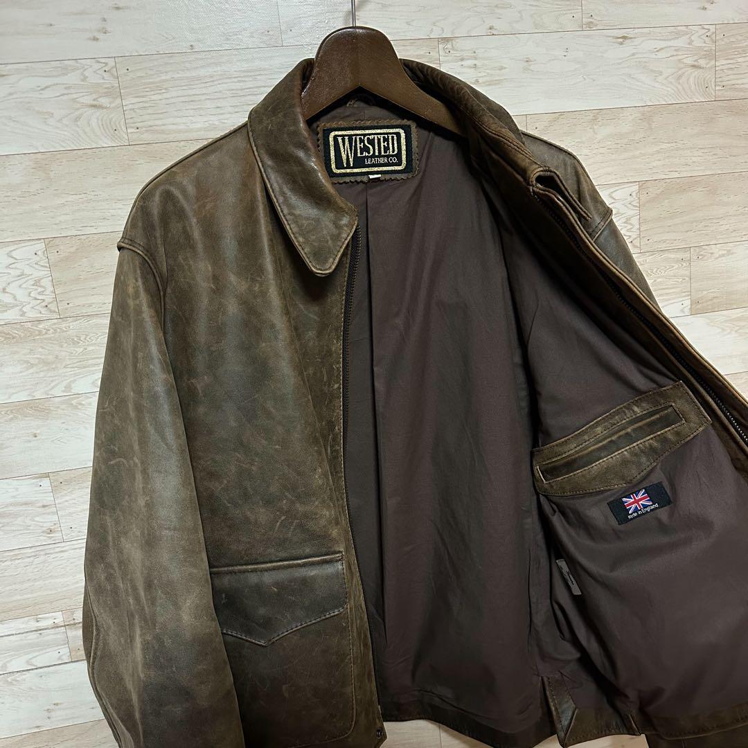 ✨激レア‼️ WASTED インディ・ジョーンズ レザージャケット 英国製44✨