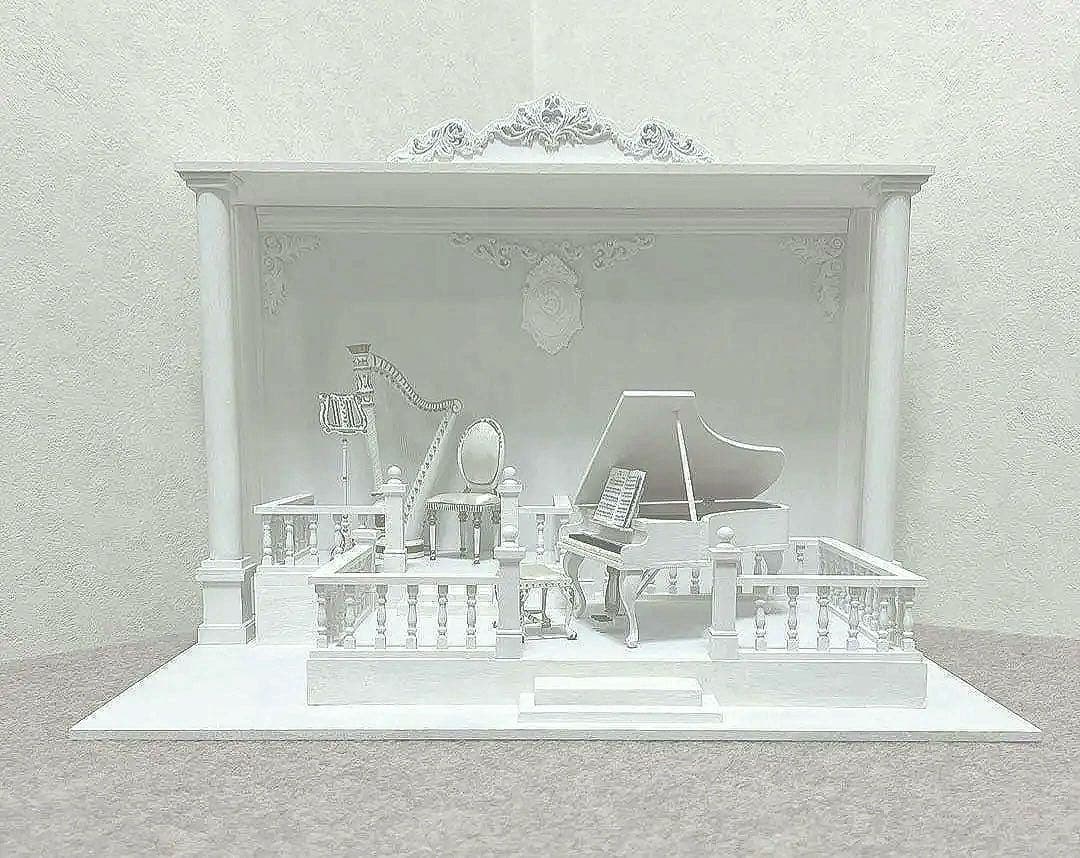 t*e様 ★ミニチュア　グランドピアノとハープのステージ