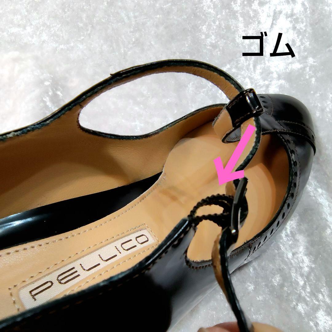 ✨PELLICO 黒 Tストラップ 中ヒールパンプス　写真追加