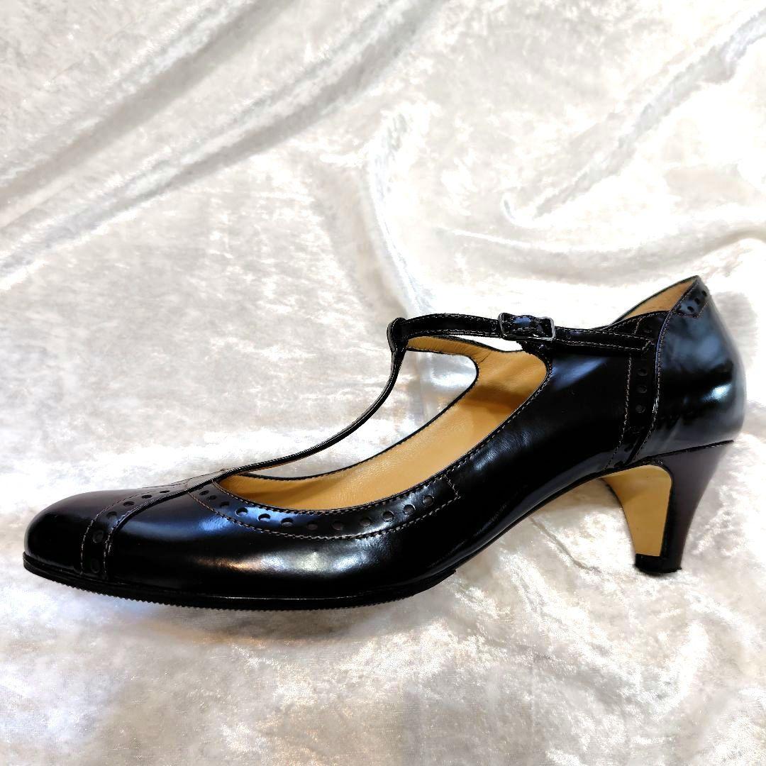 ✨PELLICO 黒 Tストラップ 中ヒールパンプス　写真追加