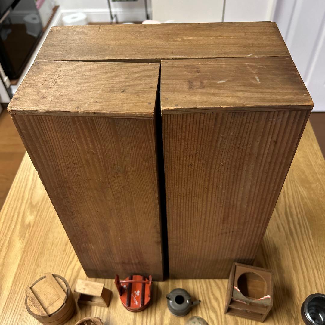 【レア】昔のくらし　ままごと　木製　台所セット　ごっこ遊び　アンティーク　レトロ