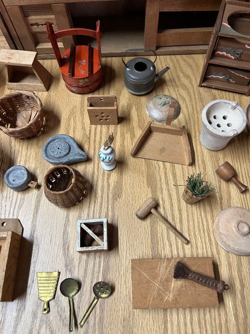 【レア】昔のくらし　ままごと　木製　台所セット　ごっこ遊び　アンティーク　レトロ