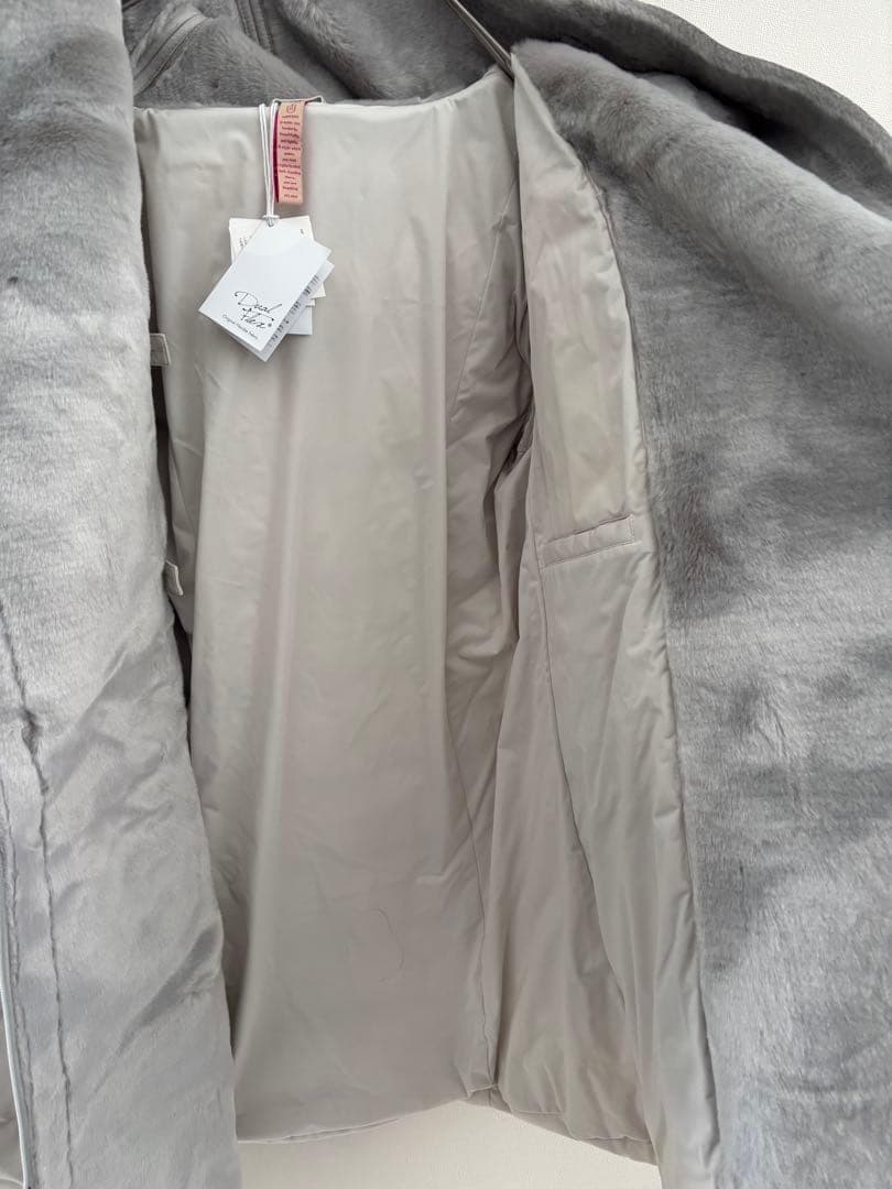 新品　YOSOOU　ヨソオウ　フェイクムートンフードジャケット　オフホワイト