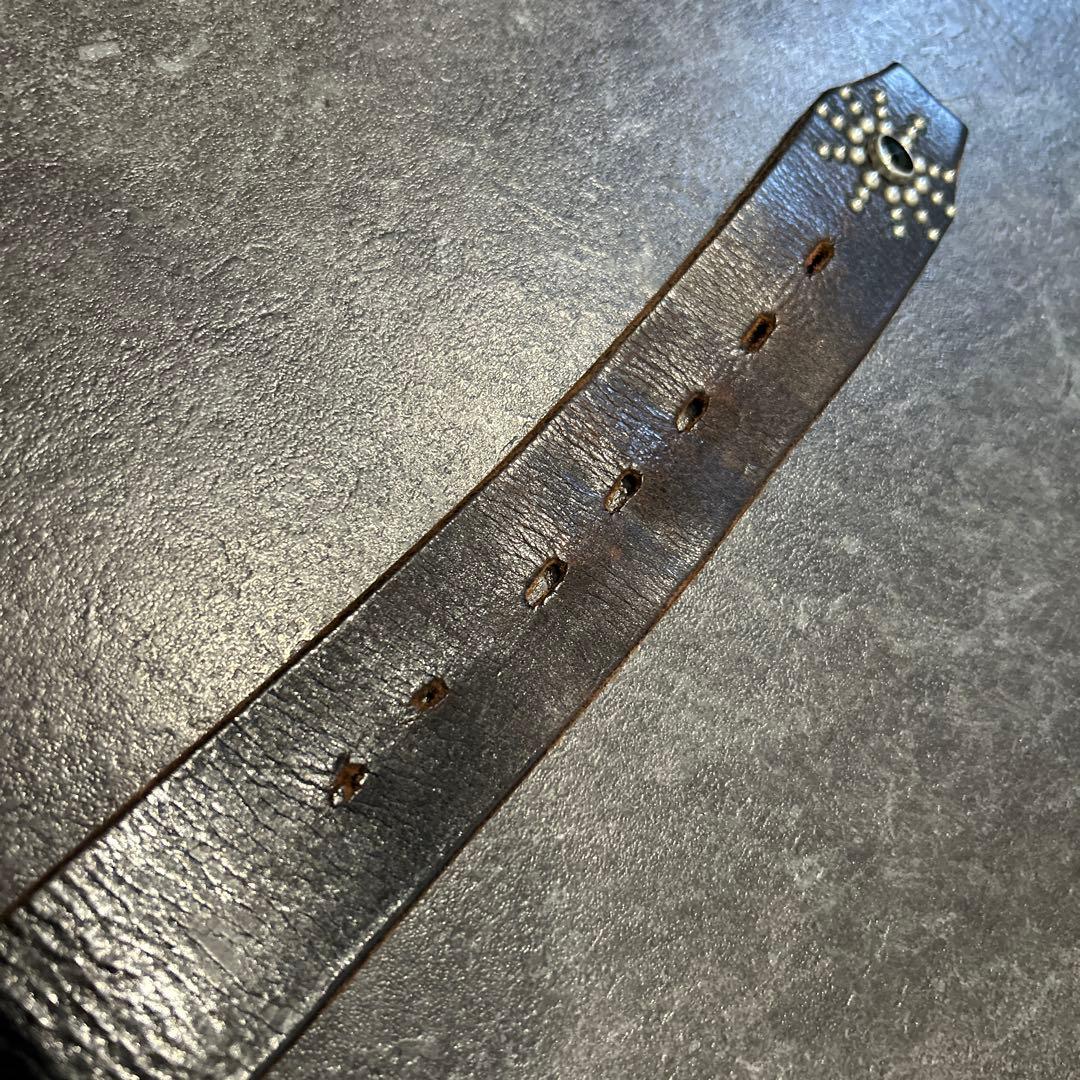 HTC ベルト　endonly エンドオンリー　スタッズベルト　アメカジ　茶芯